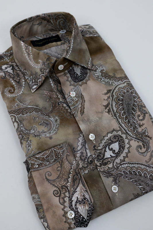 CAMICIA FANTASIA PAISLEY BEIGE 61013/1 6092 GABRIELE PASINI