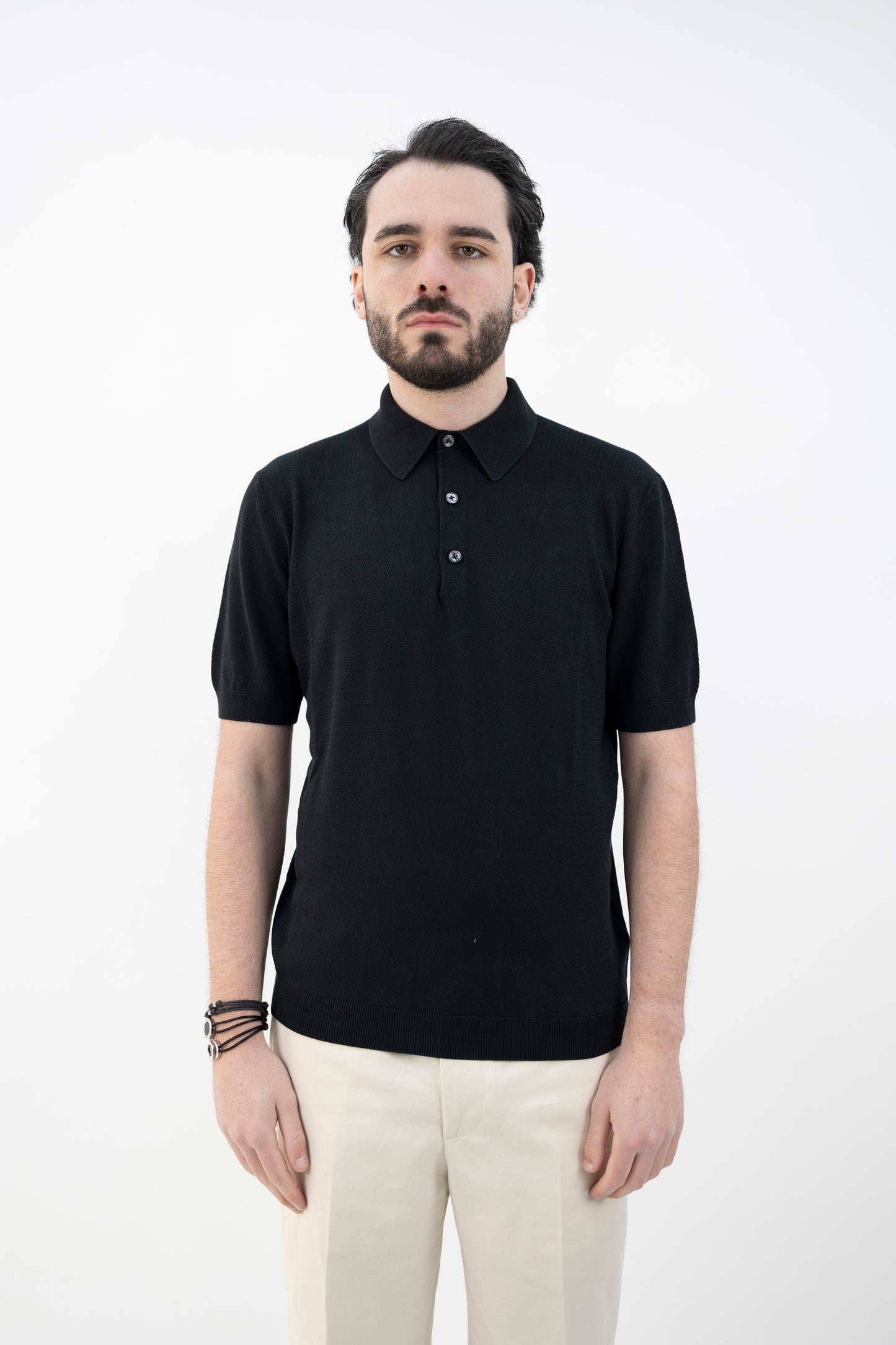 POLO IN MAGLIA NERA CN5346 011 CIRCOLO 1901