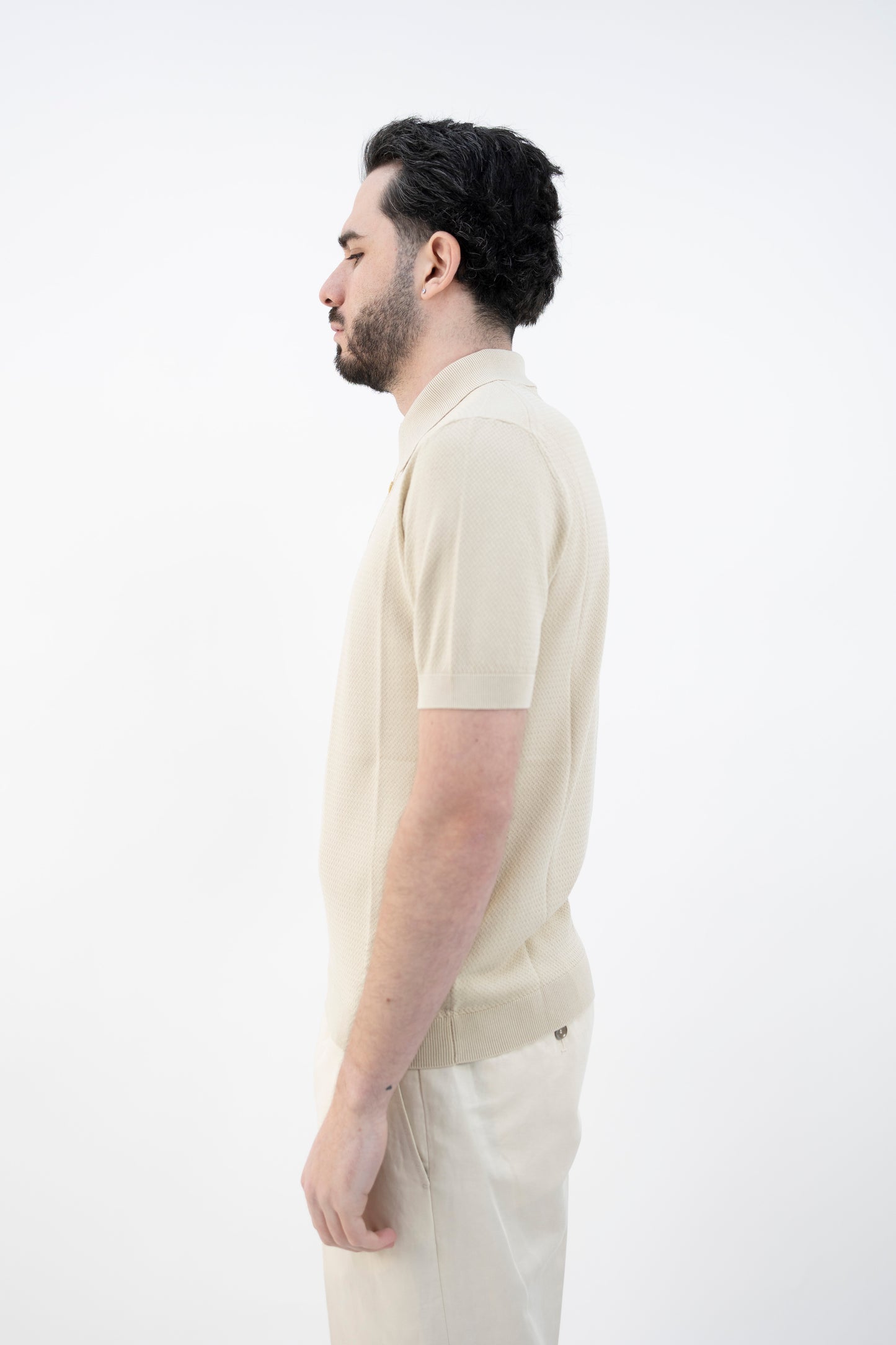 POLO IN MAGLIA BEIGE GOAT CN5346 1405 CIRCOLO 1901