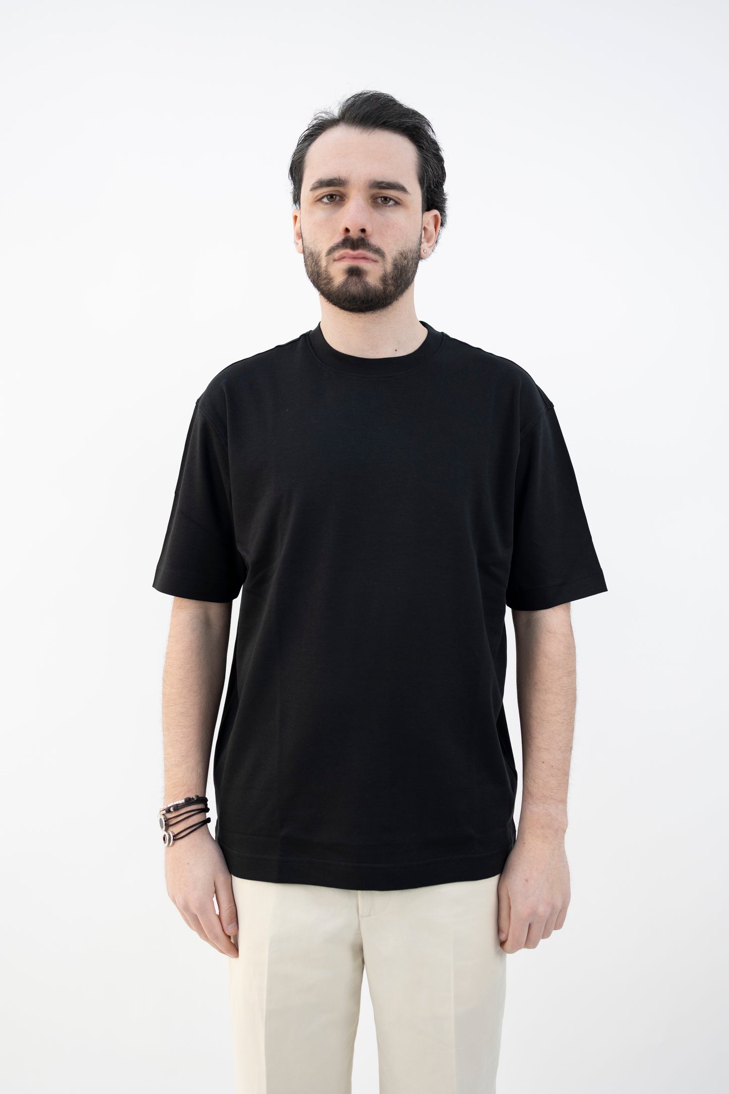 T-SHIRT COTONE INTERLOK NERO DC1-55201 999 Della Ciana