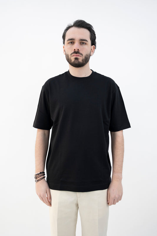 T-SHIRT COTONE INTERLOK NERO DC1-55201 999 Della Ciana