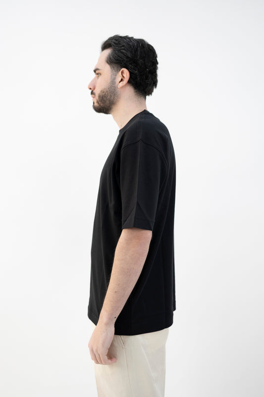 T-SHIRT COTONE INTERLOK NERO DC1-55201 999 Della Ciana