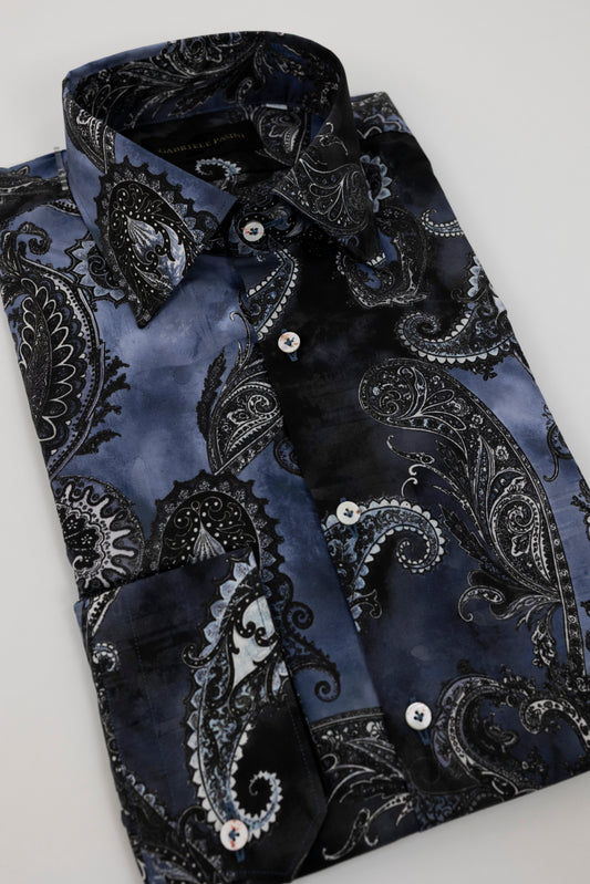 CAMICIA FANTASIA PAISLEY BLU 61013/3 6092 GABRIELE PASINI