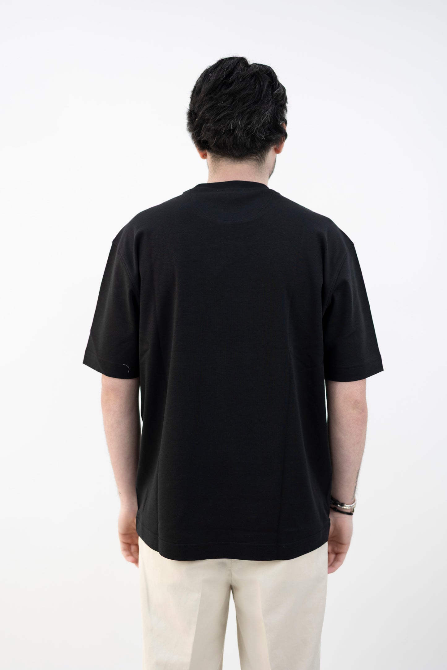 T-SHIRT COTONE INTERLOK NERO DC1-55201 999 Della Ciana