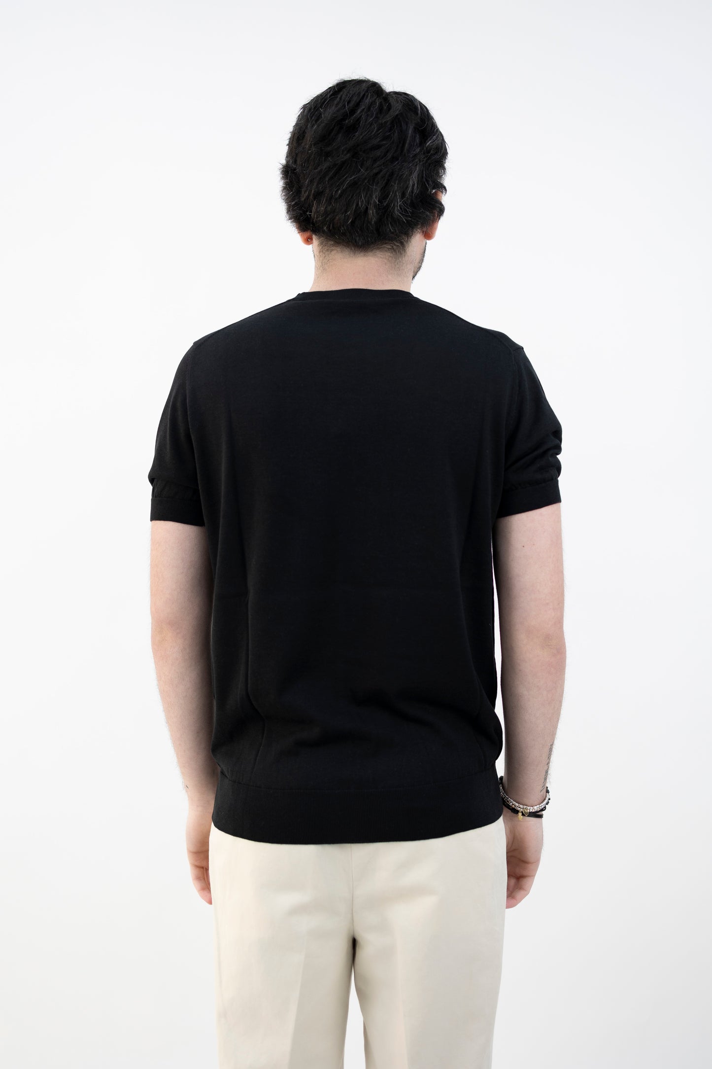 MAGLIA GIROCOLLO SETA&COTONE NERA DC1-22102 999 Della Ciana