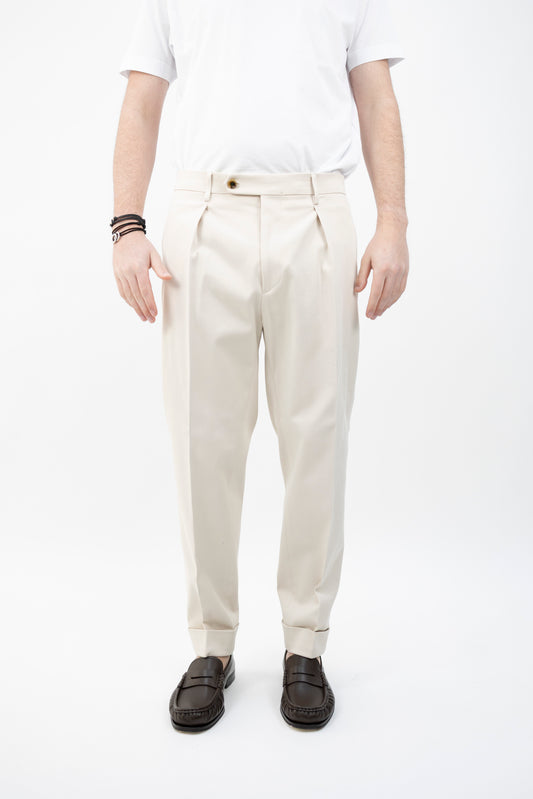 PANTALONE CHIAIA ECRU COTONE TS1660X BERWICH