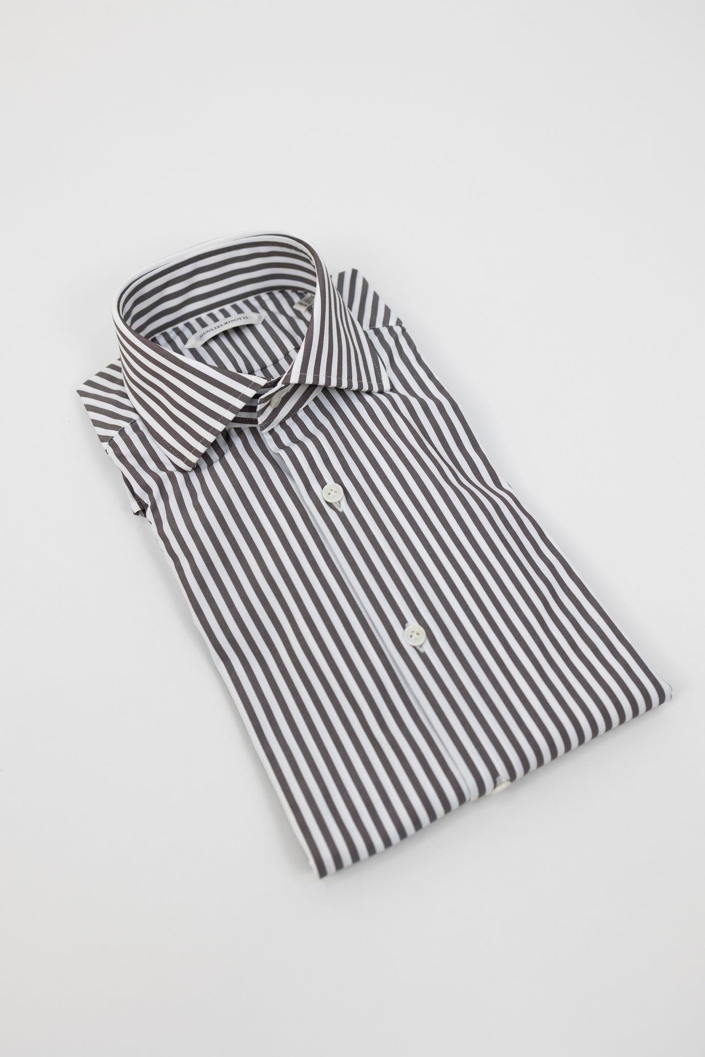 CAMICIA NO IRON 1372GJE RR3 A RIGHE BAINCO TAUPE GUGLIELMINOTTI