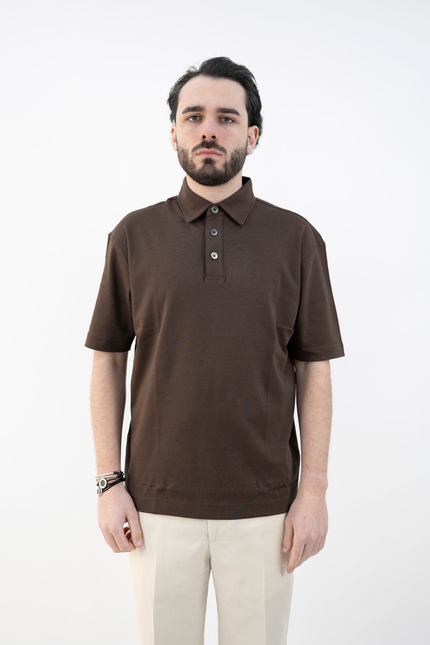 POLO COTONE INTERLOK MORO DC1-55202 290 Della Ciana