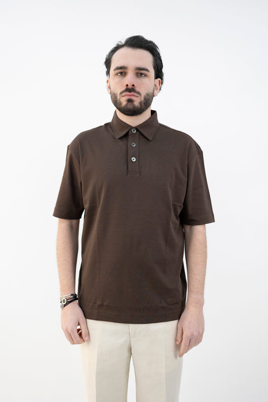 POLO COTONE INTERLOK MORO DC1-55202 290 Della Ciana