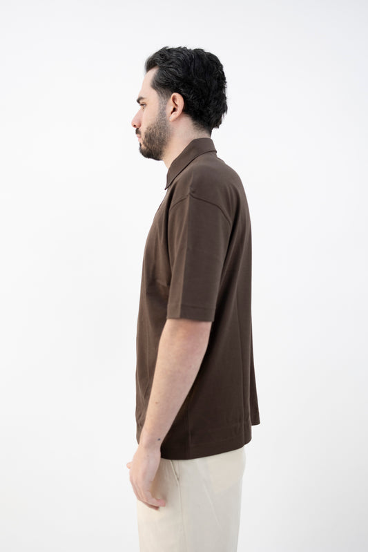 POLO COTONE INTERLOK MORO DC1-55202 290 Della Ciana
