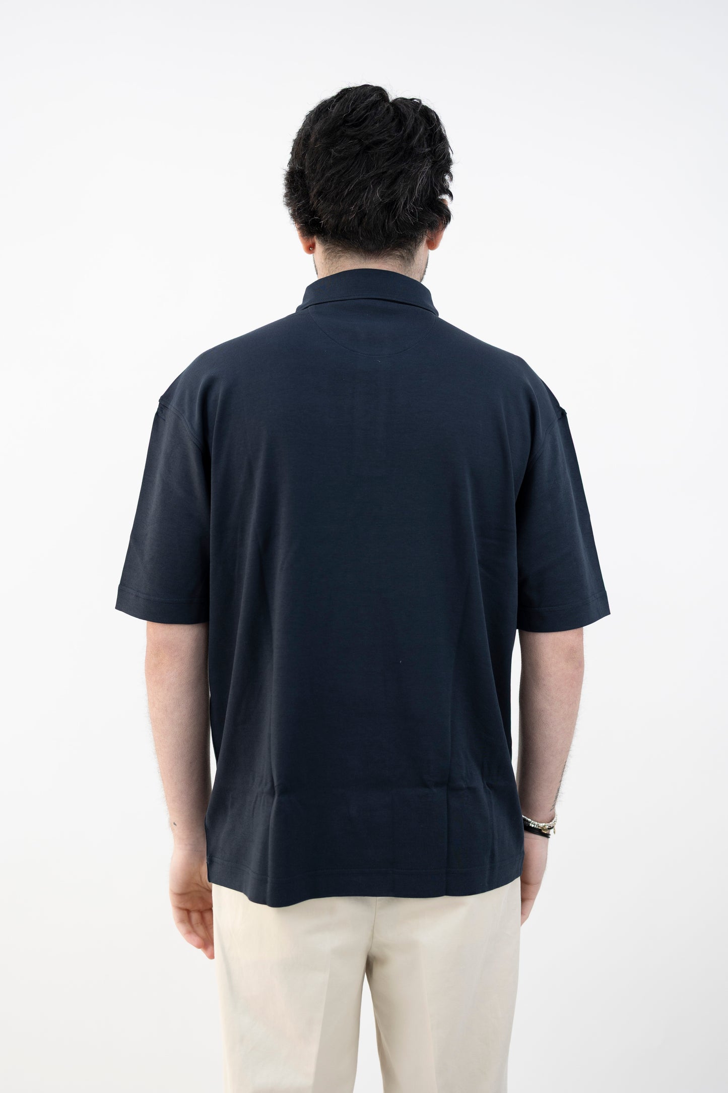 POLO COTONE INTERLOK BLU NAVY DC1-55202 590 Della Ciana