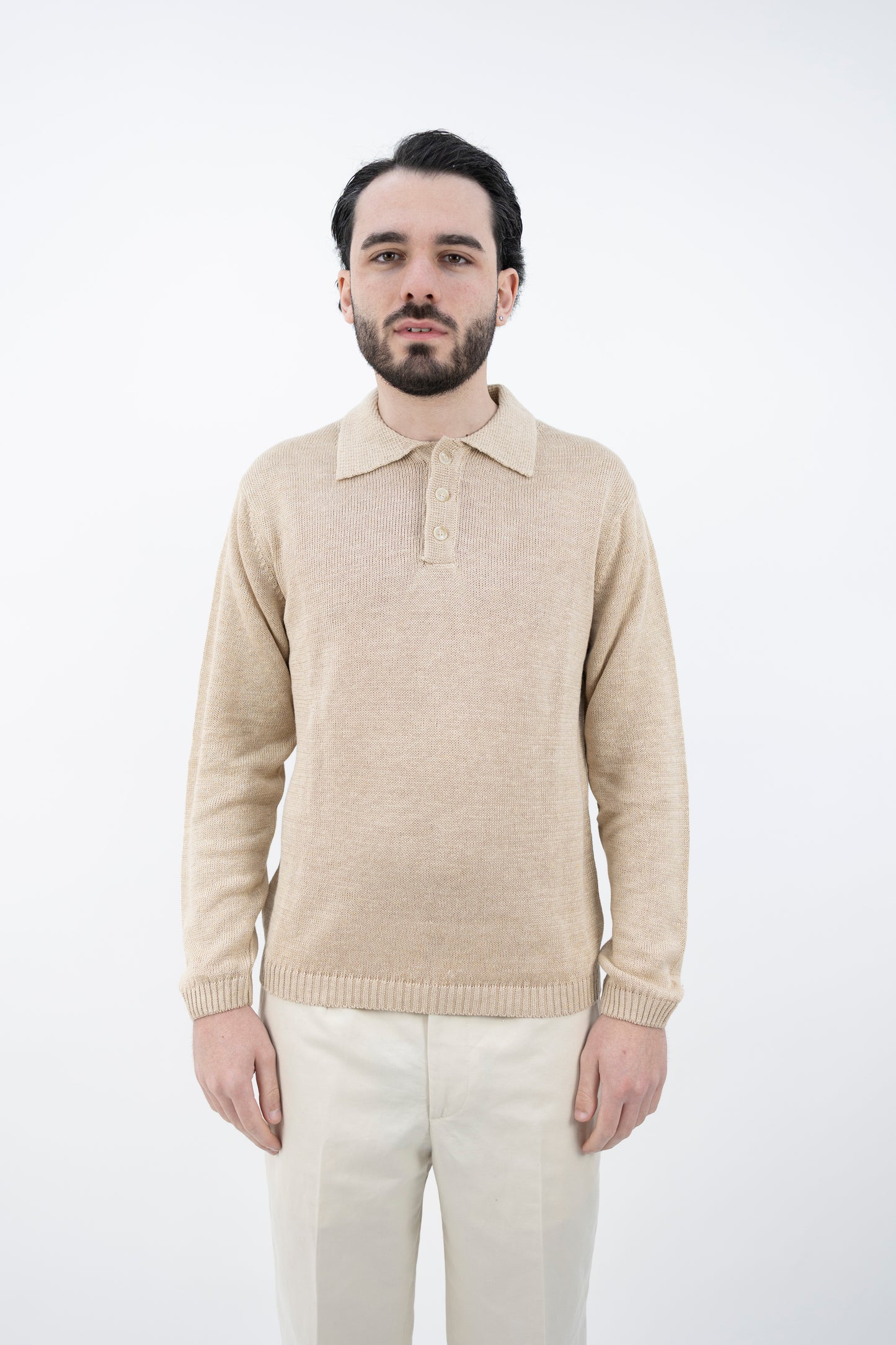 POLO LINO&COTONE SABBIA DF3082 36 DANIELE FIESOLI