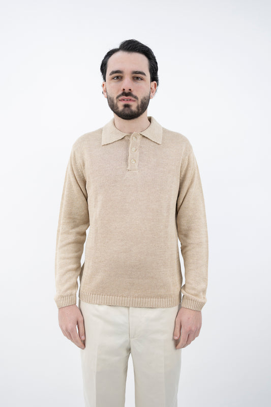 POLO LINO&COTONE SABBIA DF3082 36 DANIELE FIESOLI