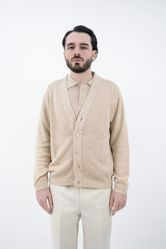 CARDIGAN LINO&COTONE SABBIA DF3080 36 DANIELE FIESOLI