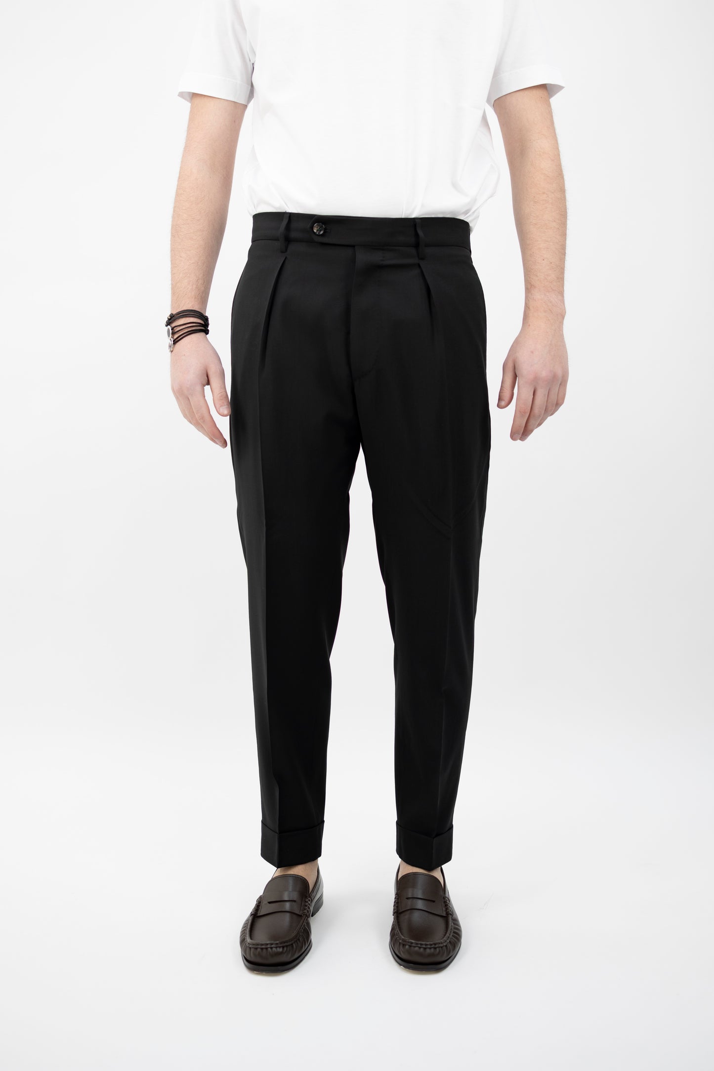 PANTALONE CHIAIA NERO LANA ZINGNONE ZG1350 BERWICH