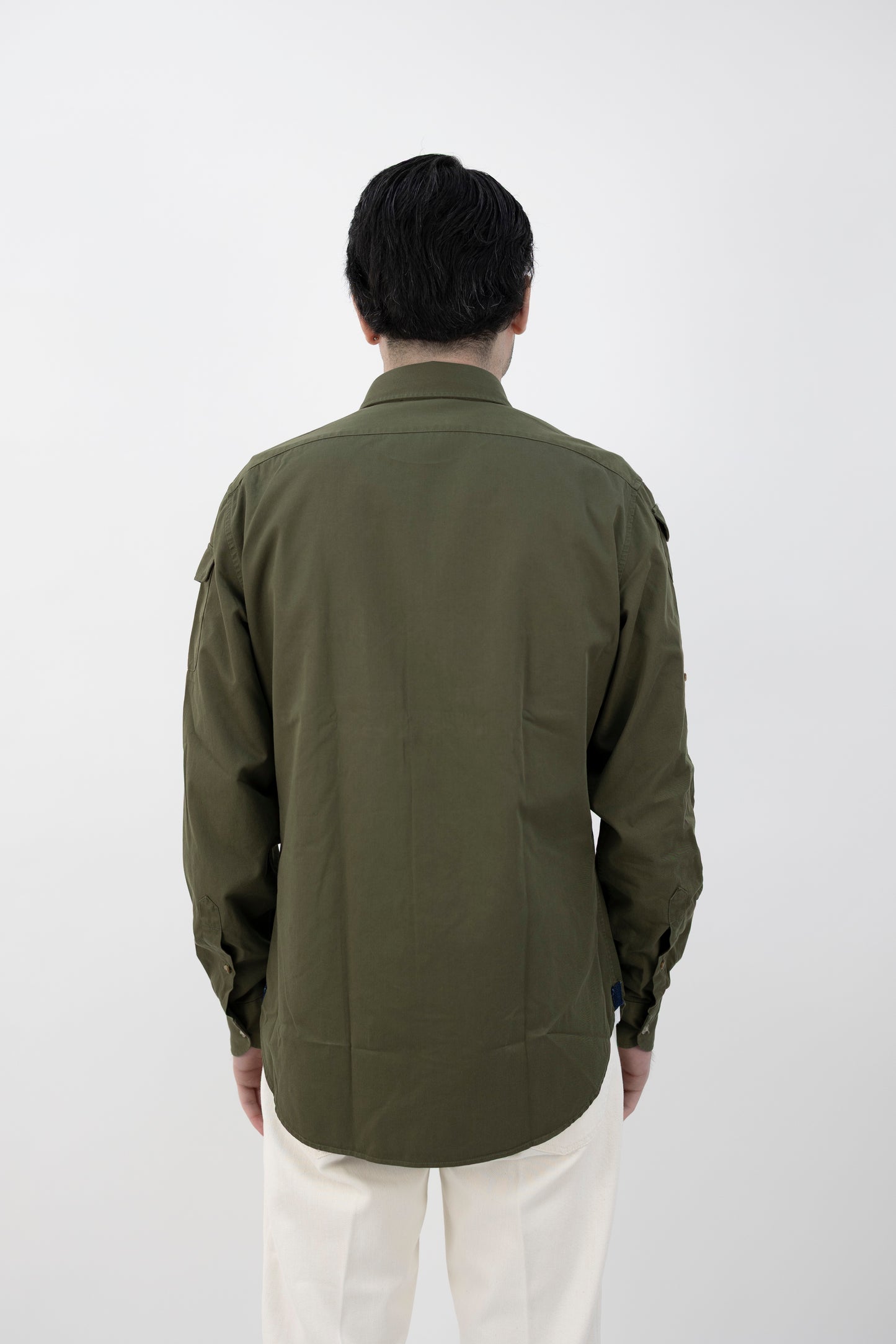 OVERSHIRT COTONE VERDE MILITARE QNKGSR UU1 GUGLIELMINOTTI