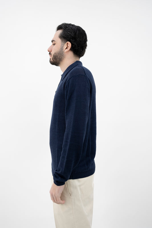 POLO IN LINO&COTONE BLU DF3082 24 DANIELE FIESOLI