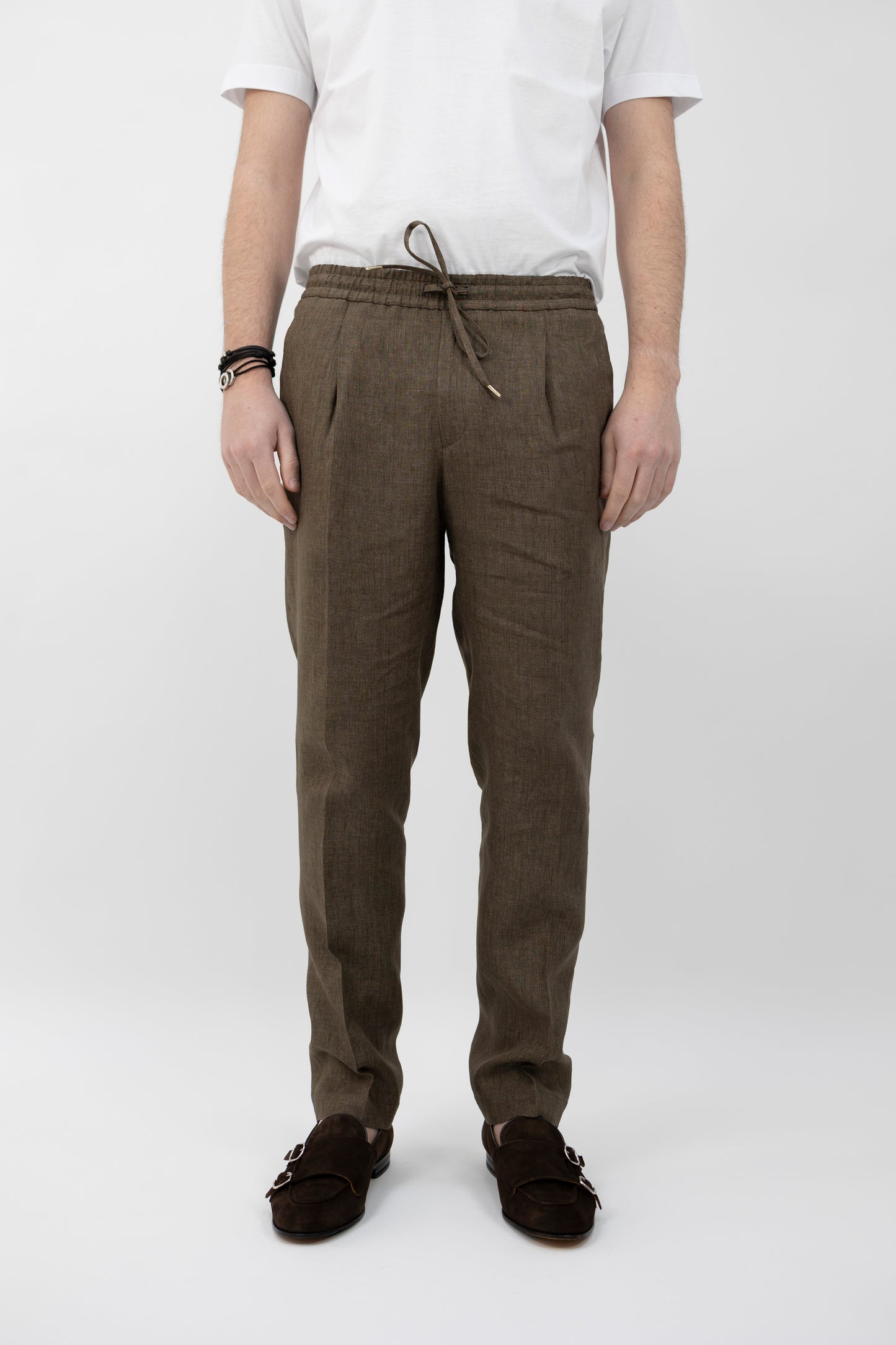 PANTALONE WIMBLEDONSQD MORO LINO 300118 046 Quattro decimi BY Briglia