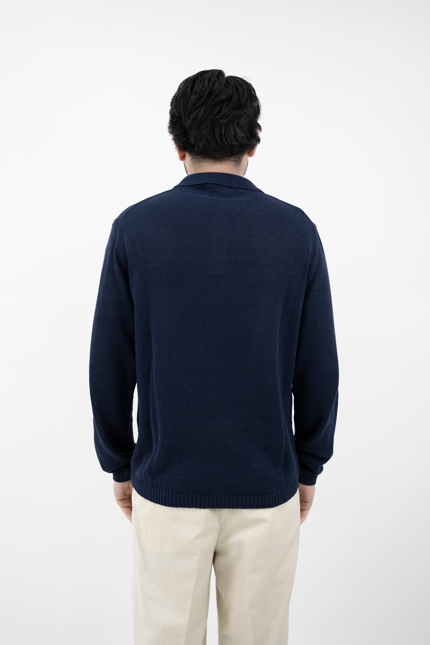 POLO IN LINO&COTONE BLU DF3082 24 DANIELE FIESOLI