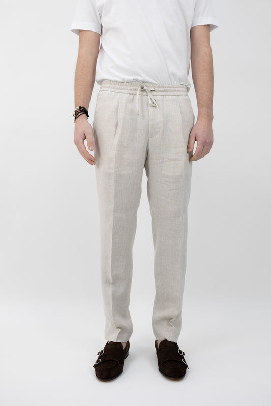 PANTALONE WIMBLEDONSQD SABBIA LINO 300118 023 Quattro decimi BY Briglia