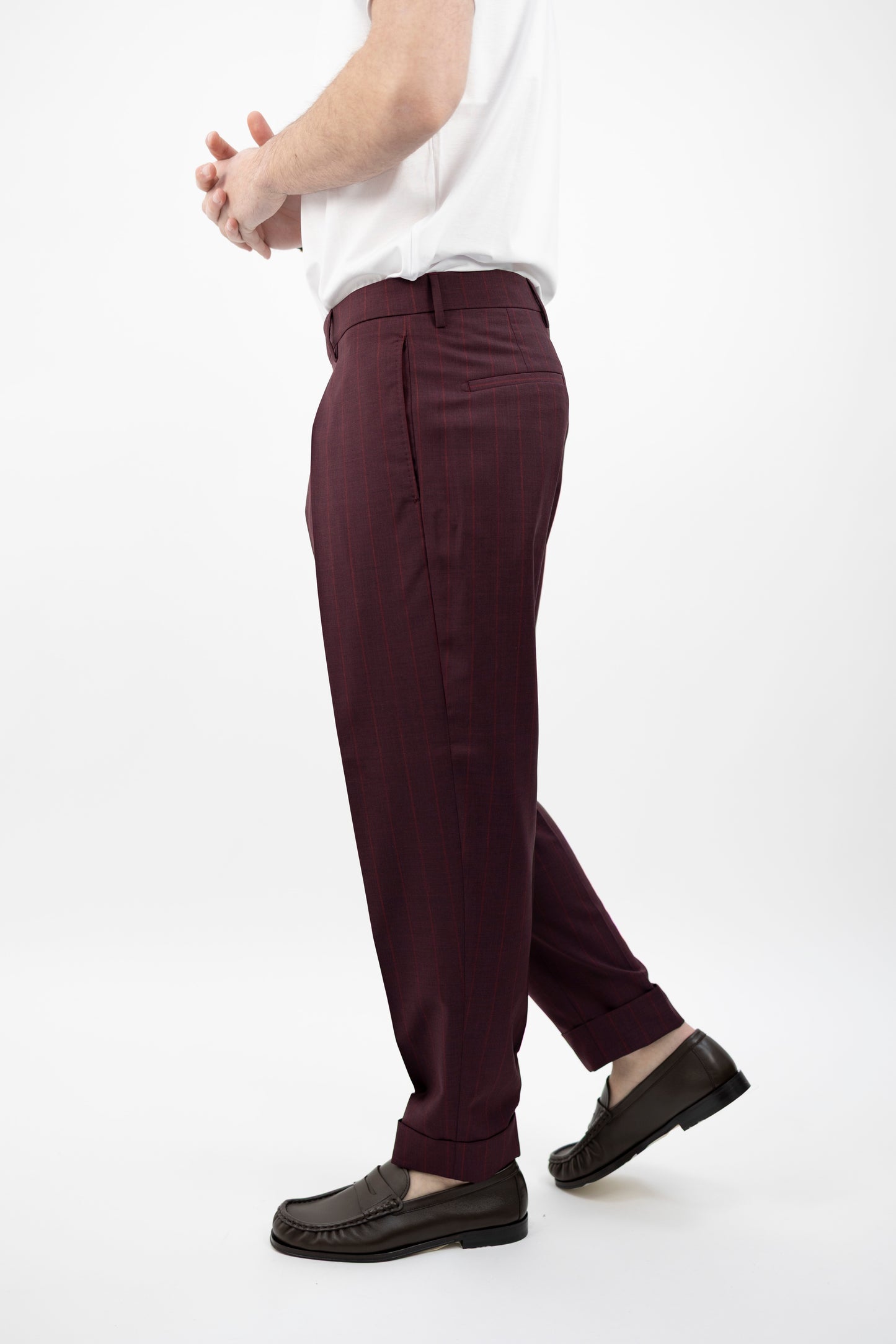 PANTALONE CHIAIA GESSATO BORGOGNA AN1436 BERWICH