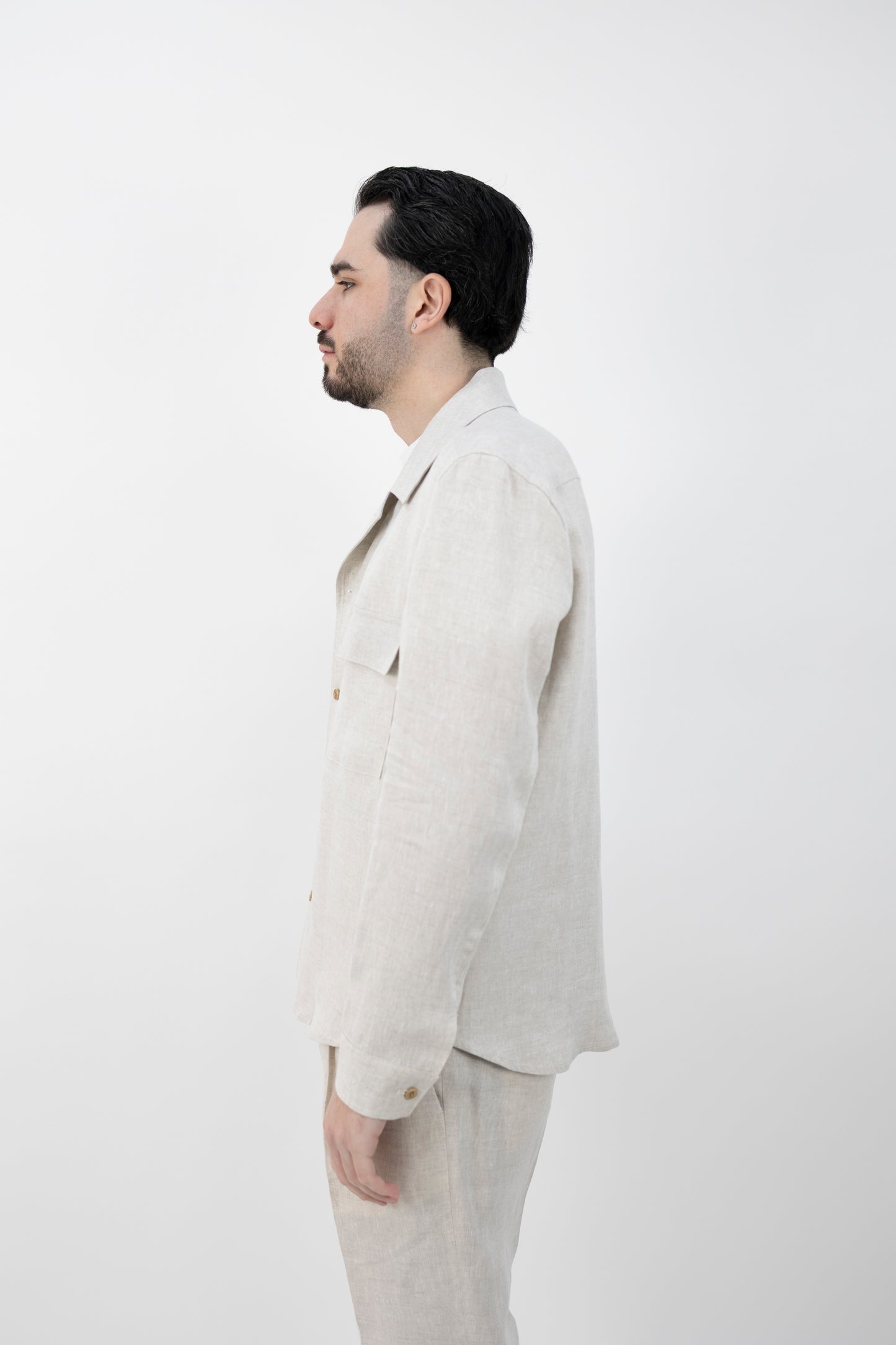 GIACCA CAMICIA JOHNQD SABBIA LINO 300118 02 Quattro decimi BY Briglia
