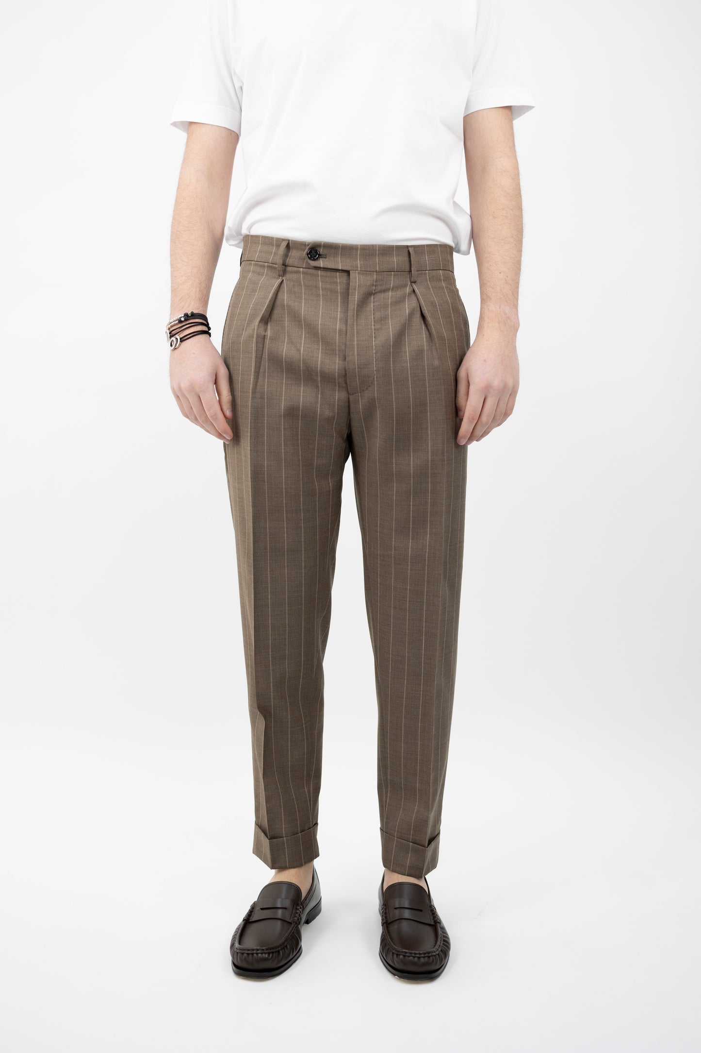 PANTALONE CHIAIA GESSATO BEIGE AN1436 BERWICH