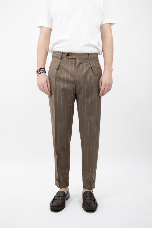 PANTALONE CHIAIA GESSATO BEIGE AN1436 BERWICH