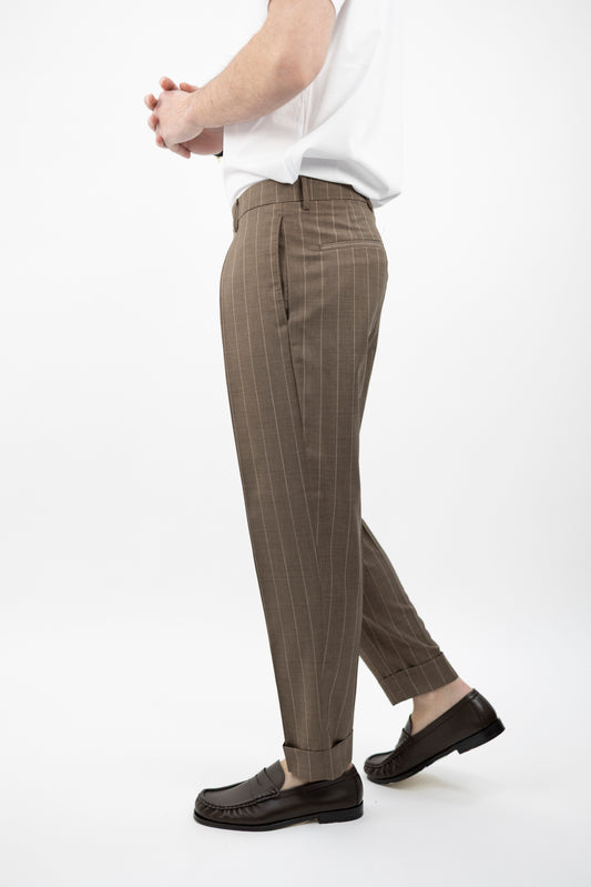 PANTALONE CHIAIA GESSATO BEIGE AN1436 BERWICH