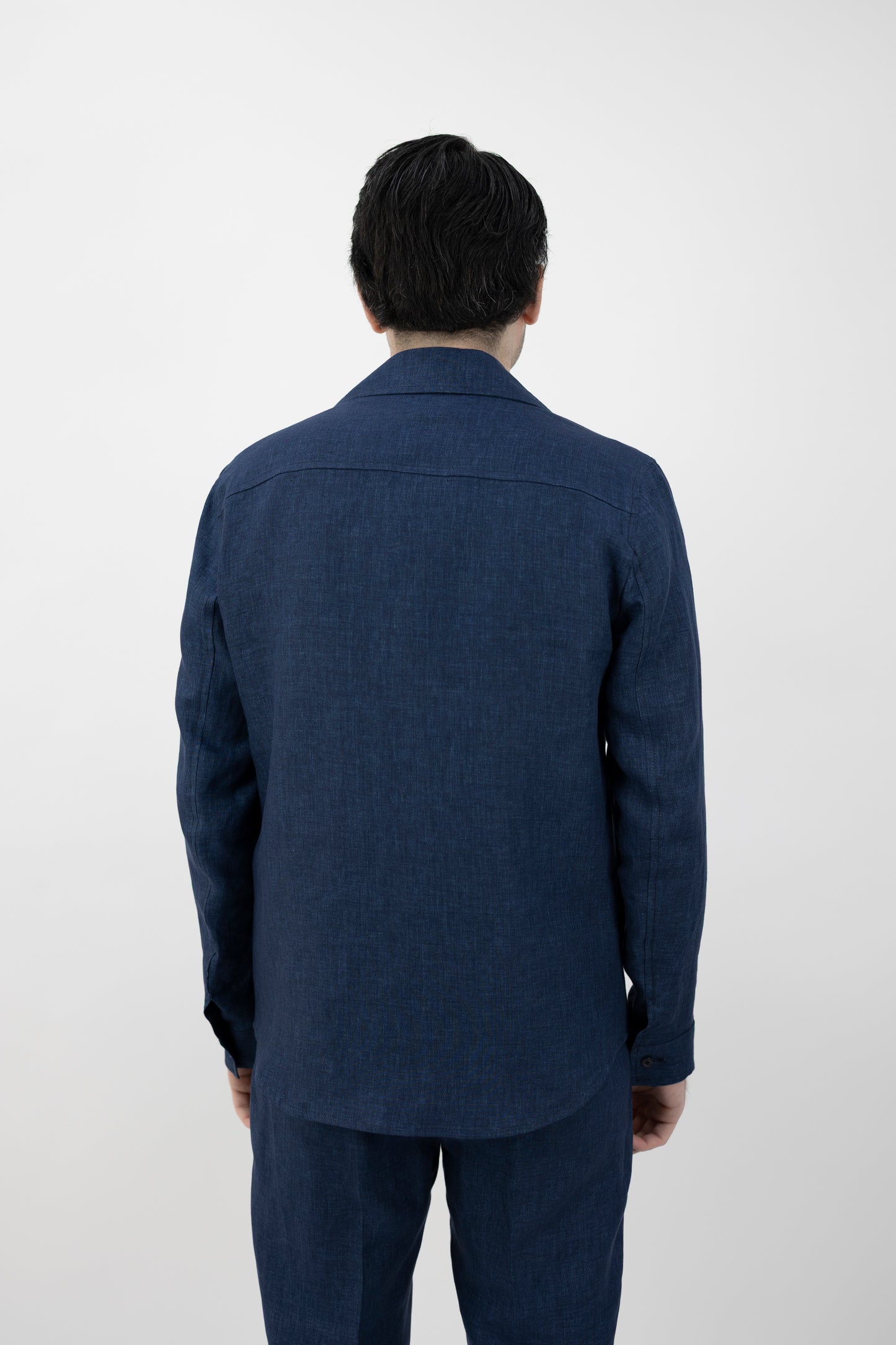 GIACCA CAMICIA JOHNQD BLU LINO 300118 011 Quattro decimi BY Briglia