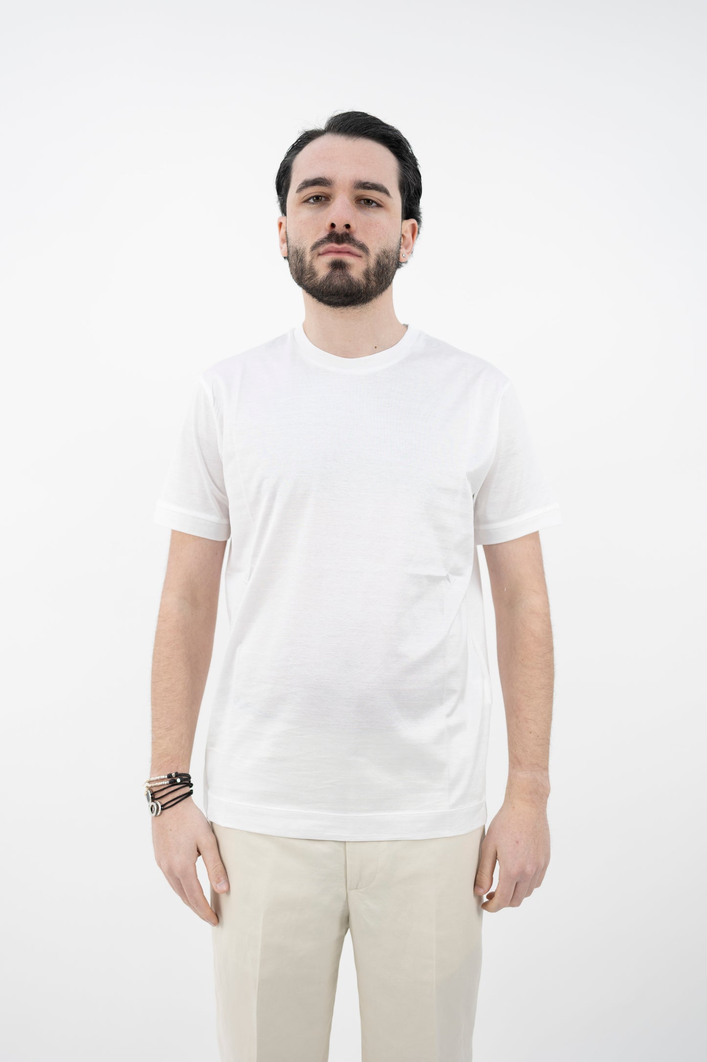 T-SHIRT FILO DI SCOZIA BIANCO DF1200 01 DANIELE FIESOLI