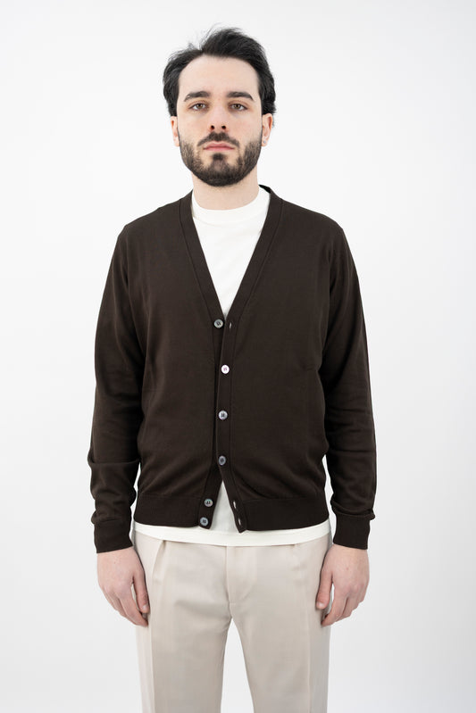 CARDIGAN CREPE TESTA DI MORO CB1ML CR14R 190 Filippo De Lurentiis