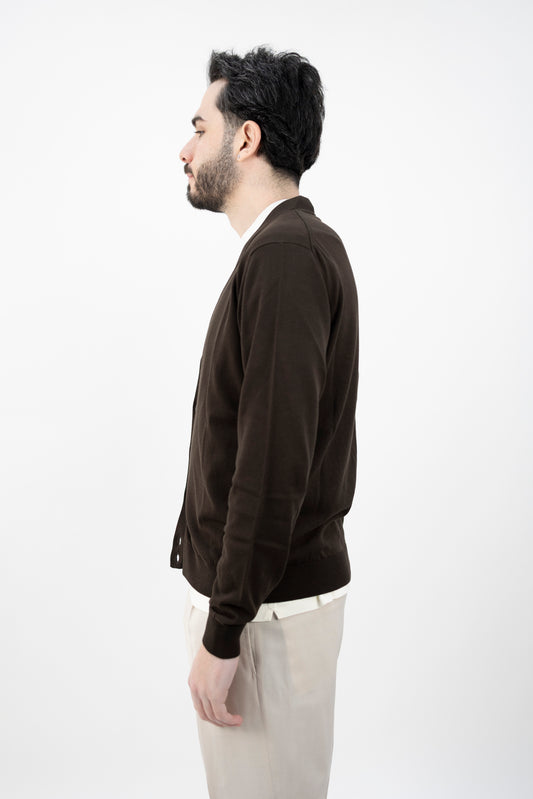 CARDIGAN CREPE TESTA DI MORO CB1ML CR14R 190 Filippo De Lurentiis