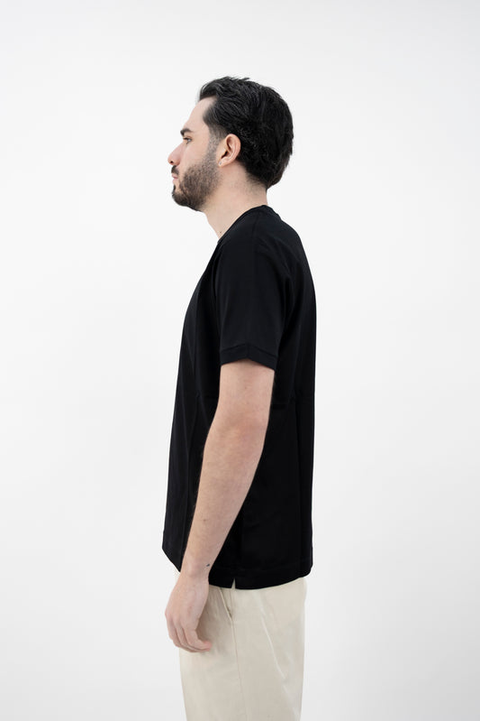 T-SHIRT FILO DI SCOZIA NERA DF1200 48 DANIELE FIESOLI