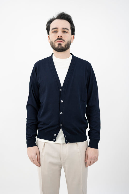 CARDIGAN CREPE BLU NAVY CB1ML CR14R 890 Filippo De Lurentiis