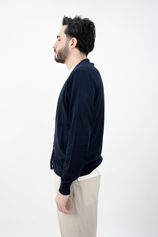 CARDIGAN CREPE BLU NAVY CB1ML CR14R 890 Filippo De Lurentiis