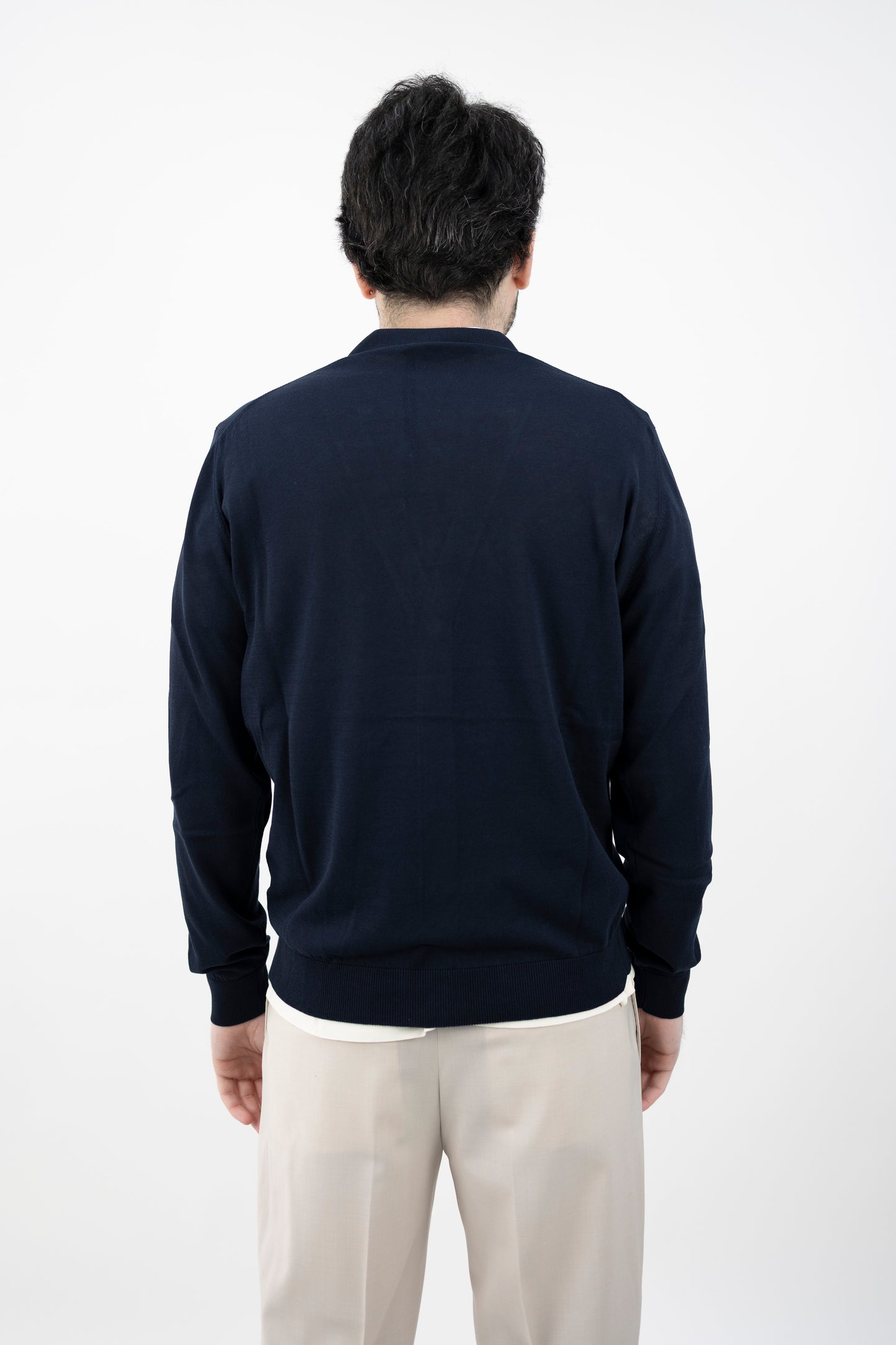 CARDIGAN CREPE BLU NAVY CB1ML CR14R 890 Filippo De Lurentiis