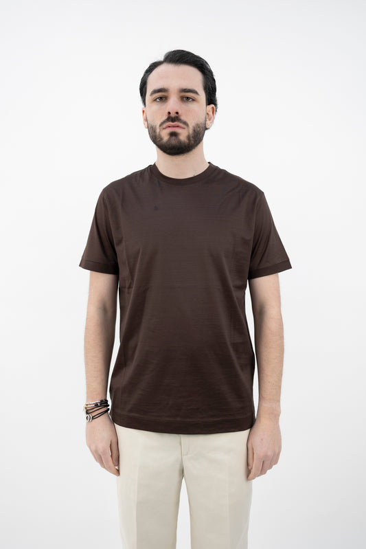 T-SHIRT FILO DI SCOZIA MORO DF1200 104 DANIELE FIESOLI