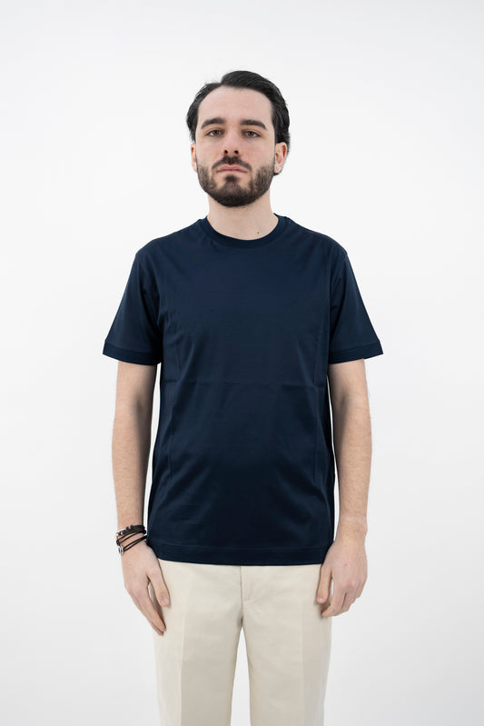 T-SHIRT FILO DI SCOZIA BLU DF1200 42 DANIELE FIESOLI