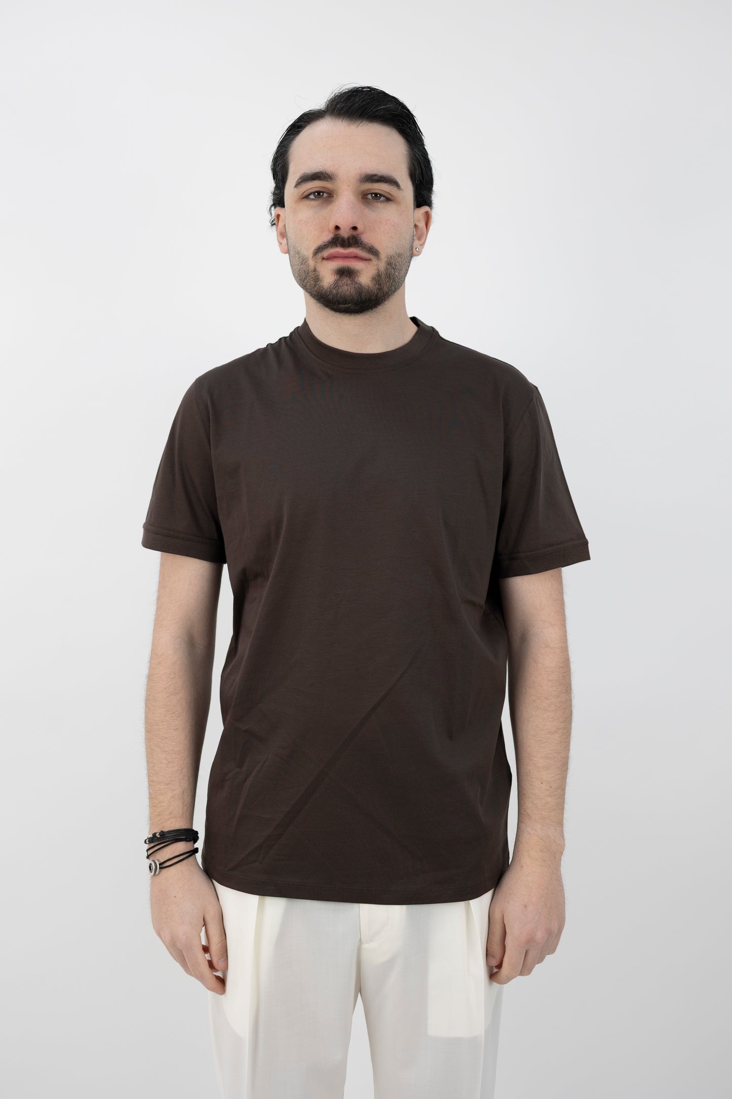 T-SHIRT JERSEY MORO 261PT1001 MARRONE Pietra Salata