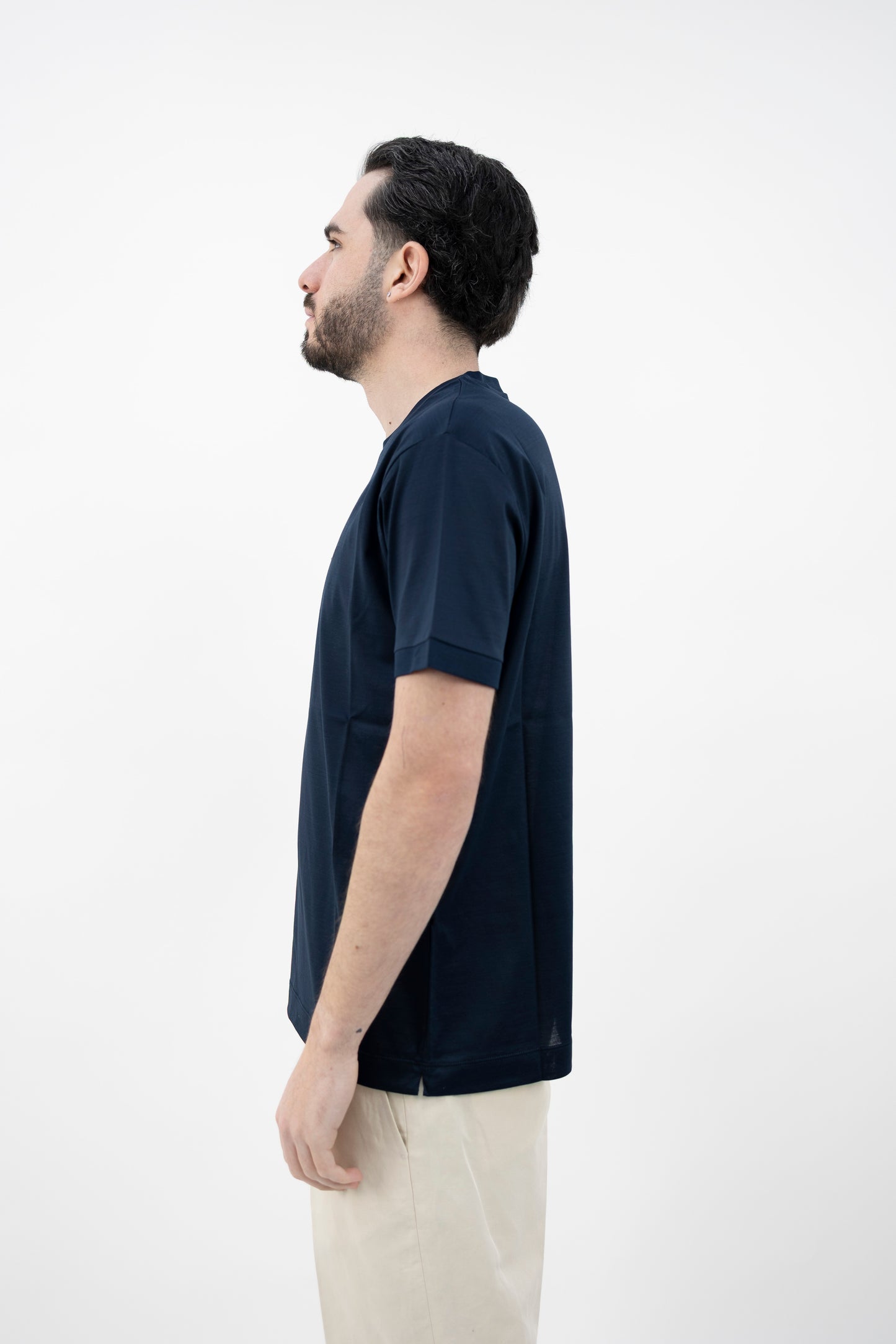 T-SHIRT FILO DI SCOZIA BLU DF1200 42 DANIELE FIESOLI