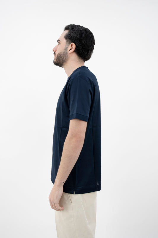 T-SHIRT FILO DI SCOZIA BLU DF1200 42 DANIELE FIESOLI