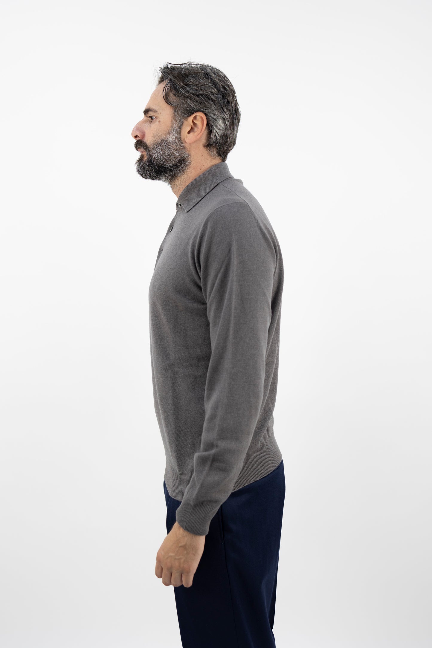 Polo misto cashmere tortora PL1ML WSC12R  920  Filippo De Laurentis