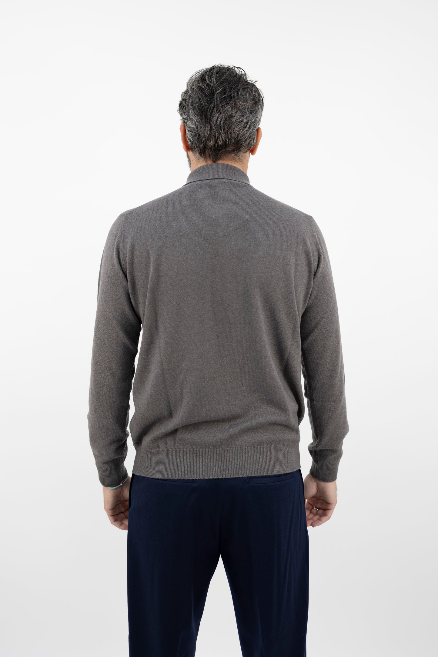 Polo misto cashmere tortora PL1ML WSC12R  920  Filippo De Laurentis