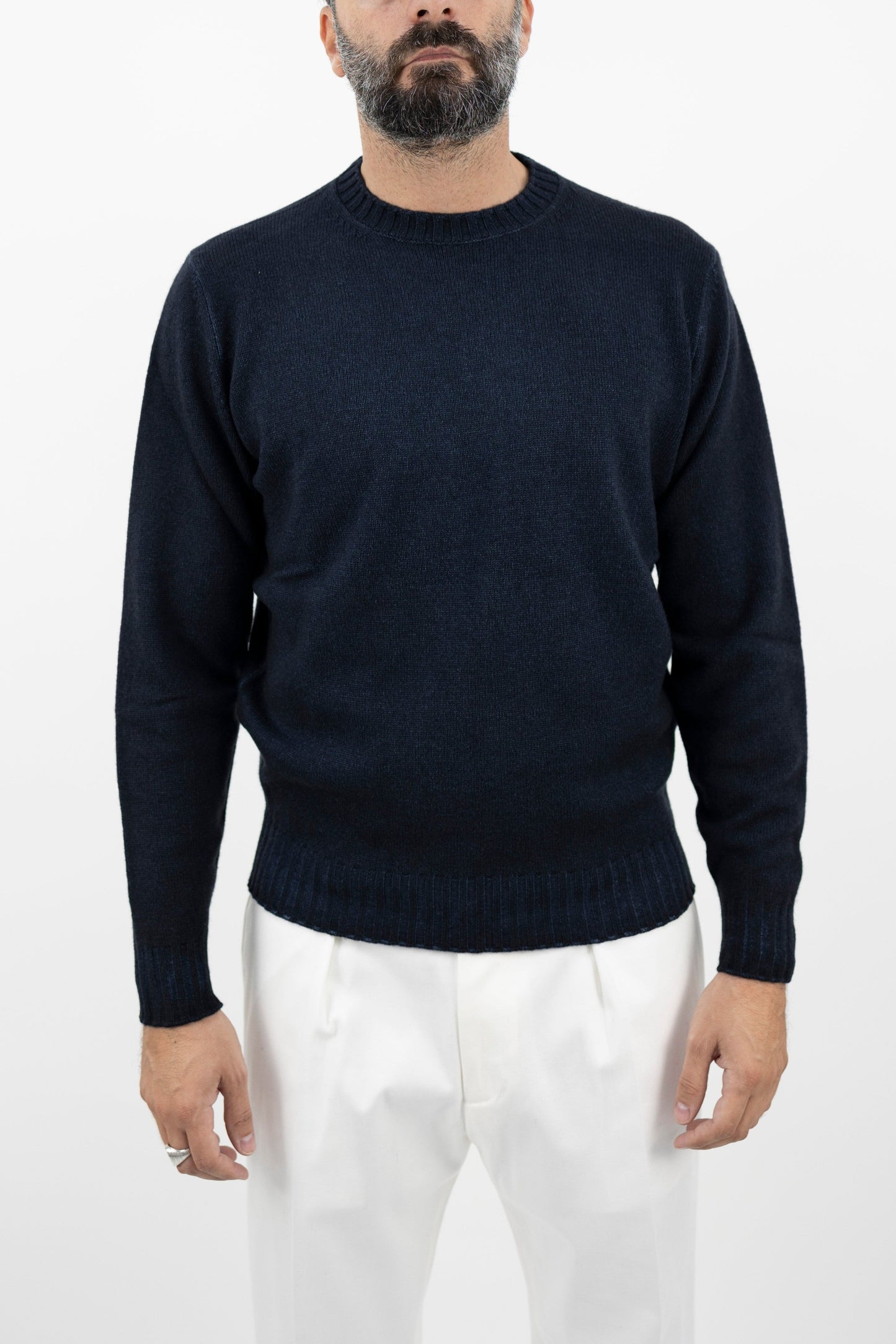 Girocollo misto cashmere navy GC3ML WC7RV  890  Filippo De Laurentis