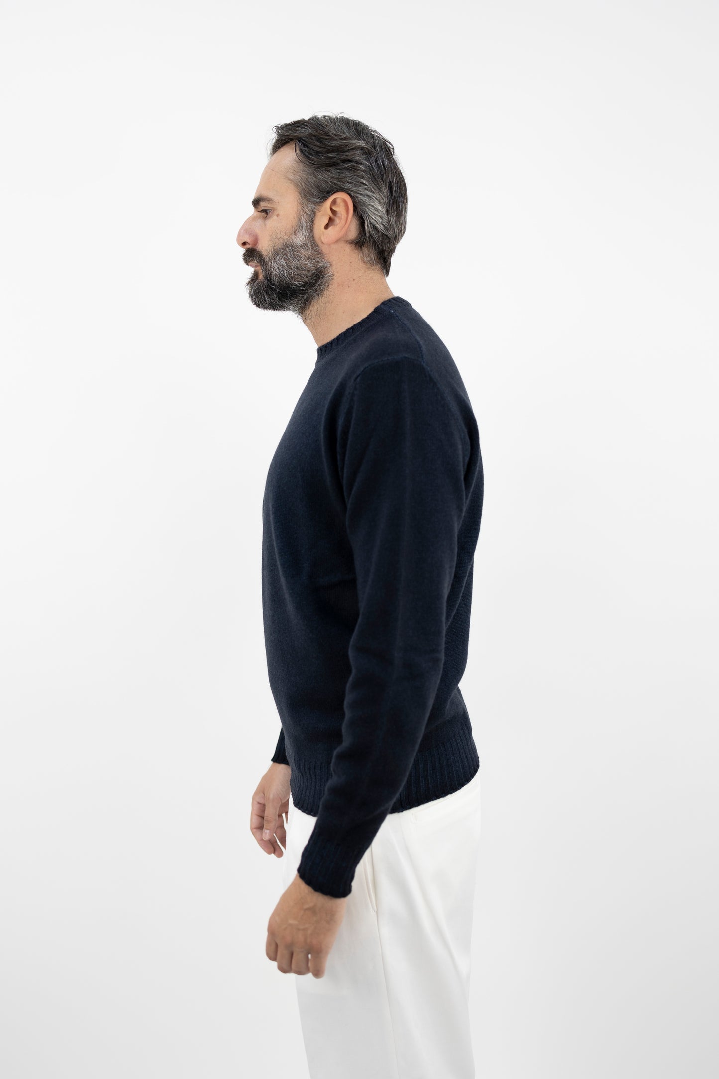 Girocollo misto cashmere navy GC3ML WC7RV  890  Filippo De Laurentis