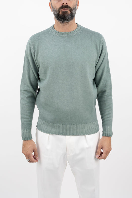 Girocollo misto cashmere verde senecio GC3ML WC7RV  510  Filippo De Laurentis