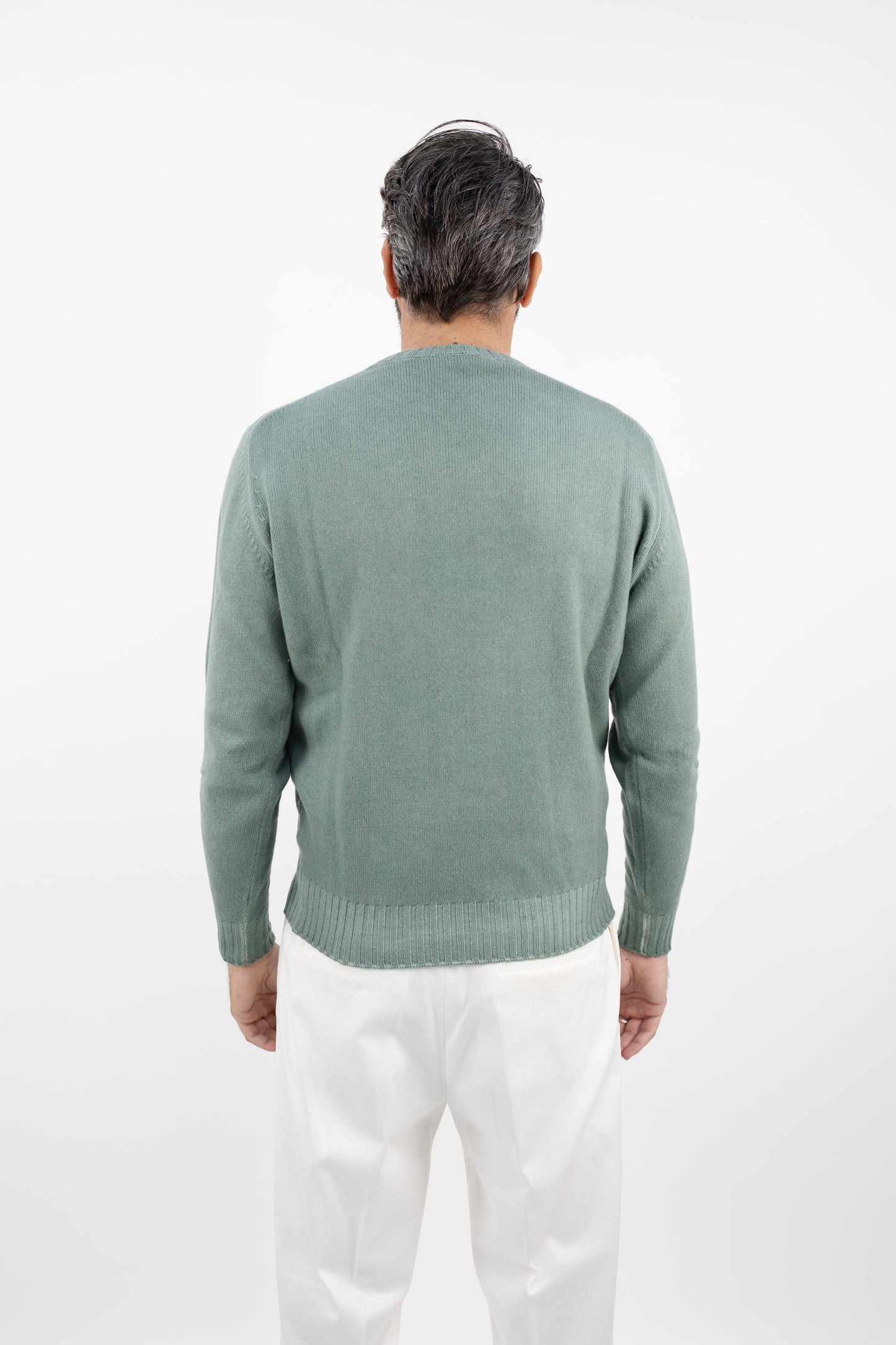 Girocollo misto cashmere verde senecio GC3ML WC7RV  510  Filippo De Laurentis