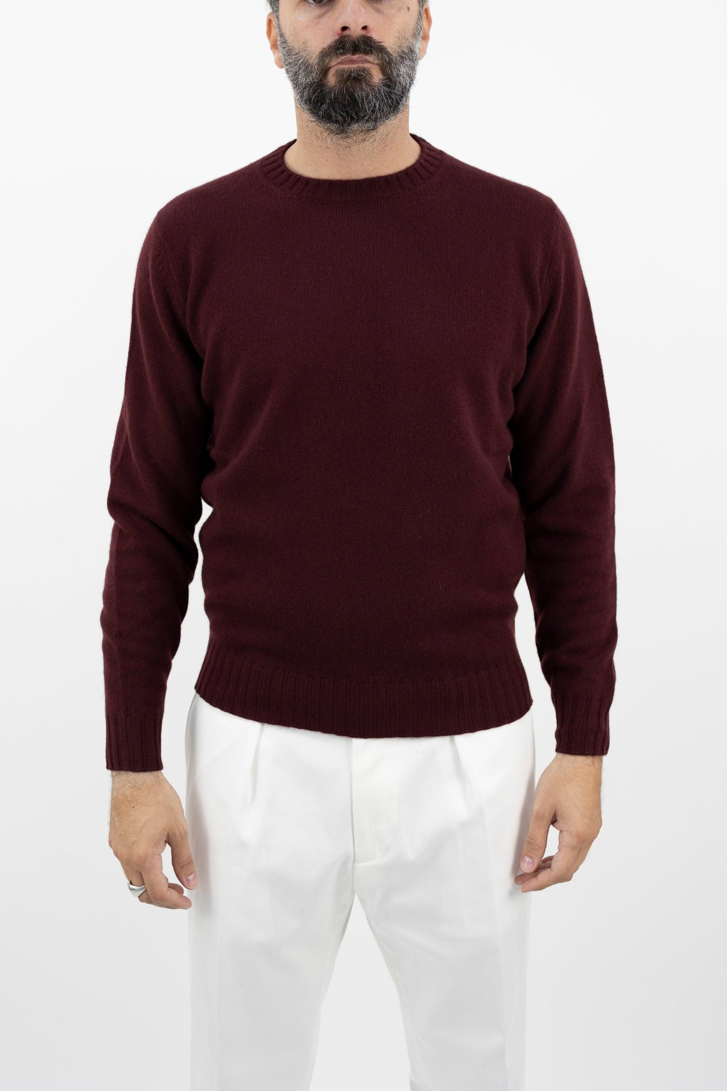 Girocollo misto cashmere bordeaux GC3ML WC7R 380 Filippo De Laurentis