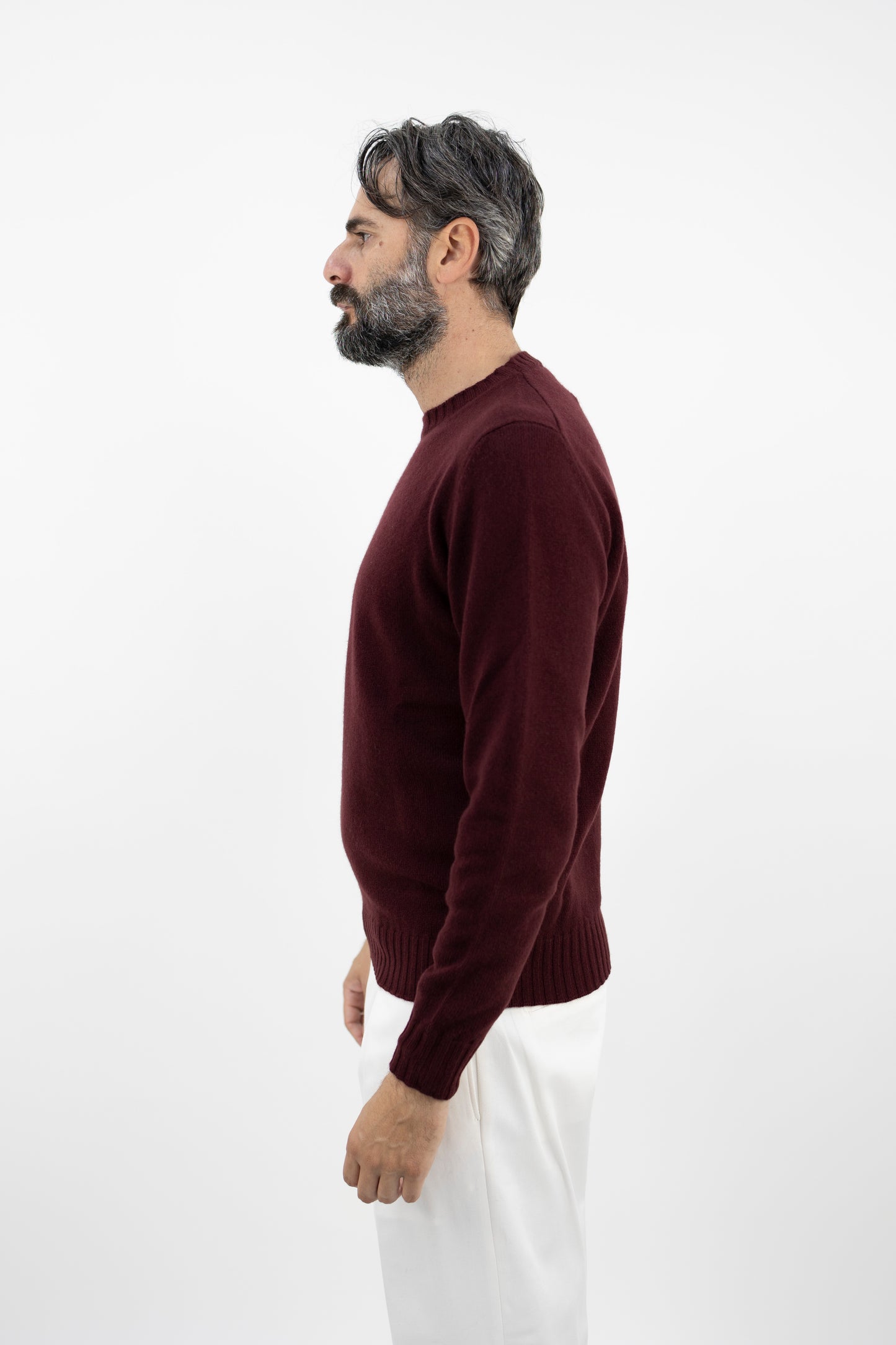 Girocollo misto cashmere bordeaux GC3ML WC7R 380 Filippo De Laurentis